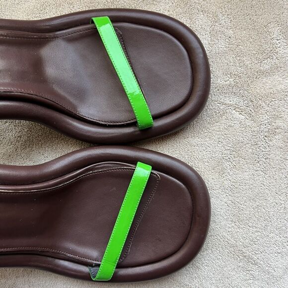 JW Anderson Bumper Tube Lime Green Patent Leather Strappy Heeled Sandal 38 US 8 - Picture 10 of 16